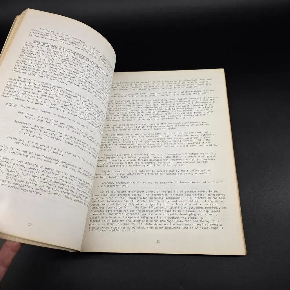 Vintage 1968 Michigan Water Resources Lower Lake Huron Drainage Basin Report